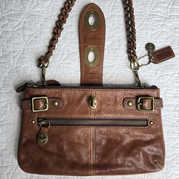 Coach Bridget 65th Anniversary Legacy Turnlock Kisslock Brown Shoulder Bag 11623 - Picture 3 of 17